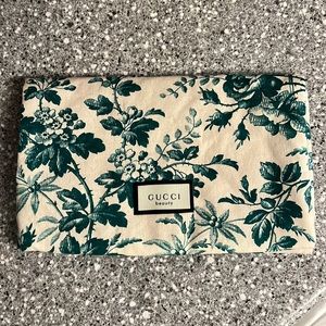 Emerald Gucci Floral Cosmetic/Makeup Bag
